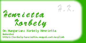 henrietta korbely business card